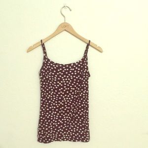 Navy blue cami with white polka dots